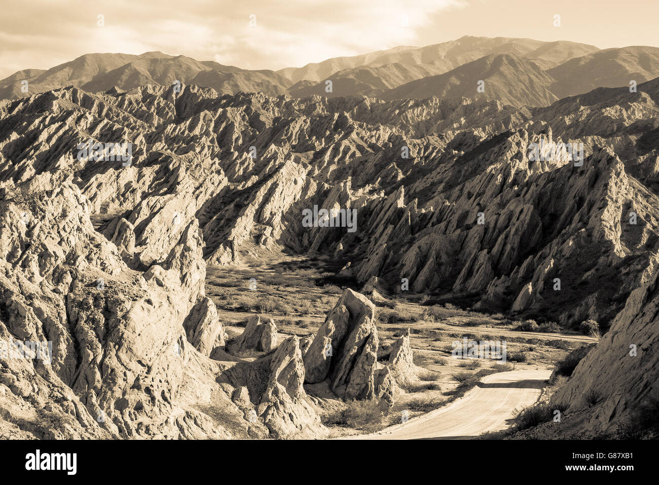 Paesaggi lunari nelle Ande argentine nella provincia di Salta Foto Stock