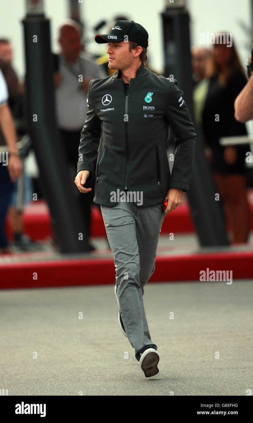 Mercedes Nico Rosberg durante la giornata di prove libere per il Gran Premio d'Italia 2015 a Monza. Foto Stock