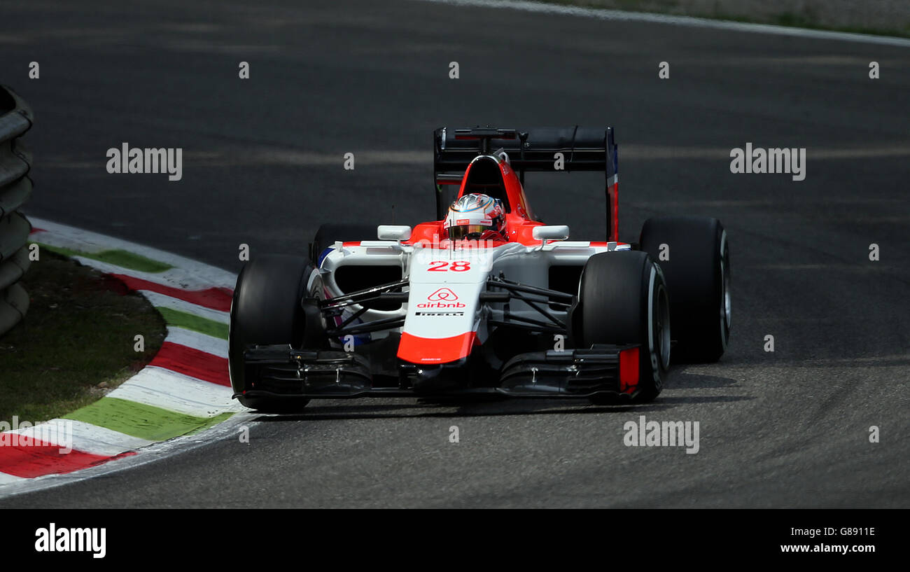 Manor's Will Stevens durante la giornata di prove libere per il Gran Premio d'Italia 2015 a Monza. Foto Stock