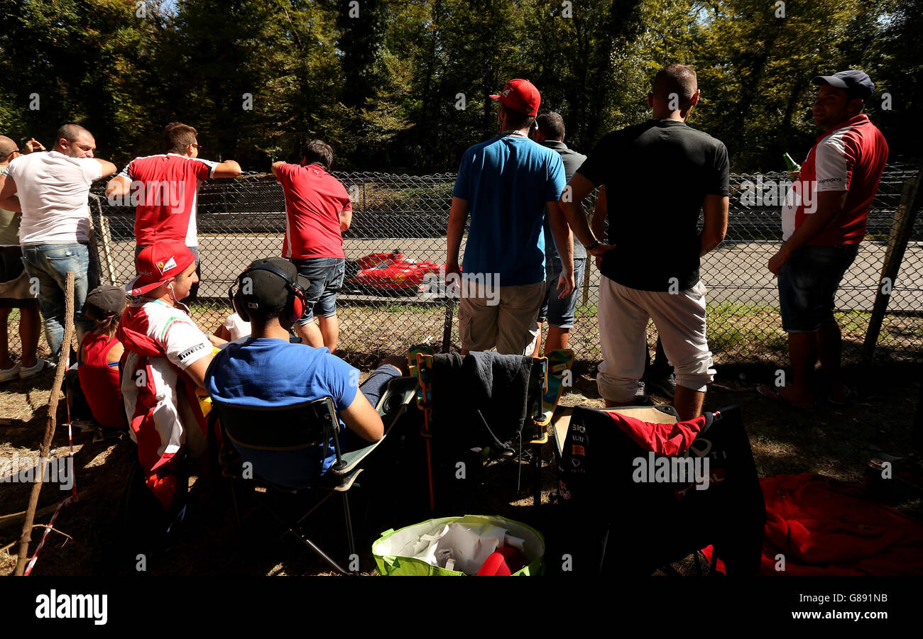 I tifosi guardano il Gran Premio d'Italia 2015 a Monza, Italia. Foto Stock