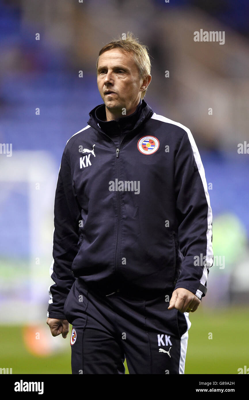 Calcio - Campionato Sky Bet - Reading v Derby County - Stadio Madejski. Kevin Keen, assistente di lettura manager Foto Stock