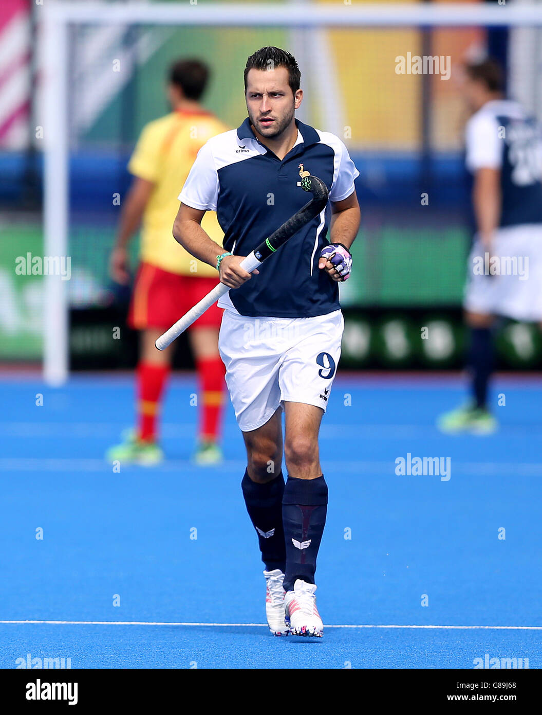 Hockey 2015 Unibet Euro campionati di hockey - Pool C - Spagna v Francia - Lee Valley Hockey e centro di tennis Foto Stock