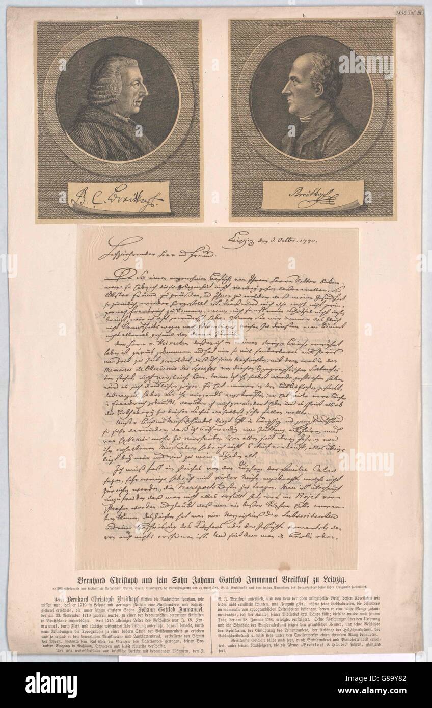 Breitkopf, Bernhard Christoph Foto Stock
