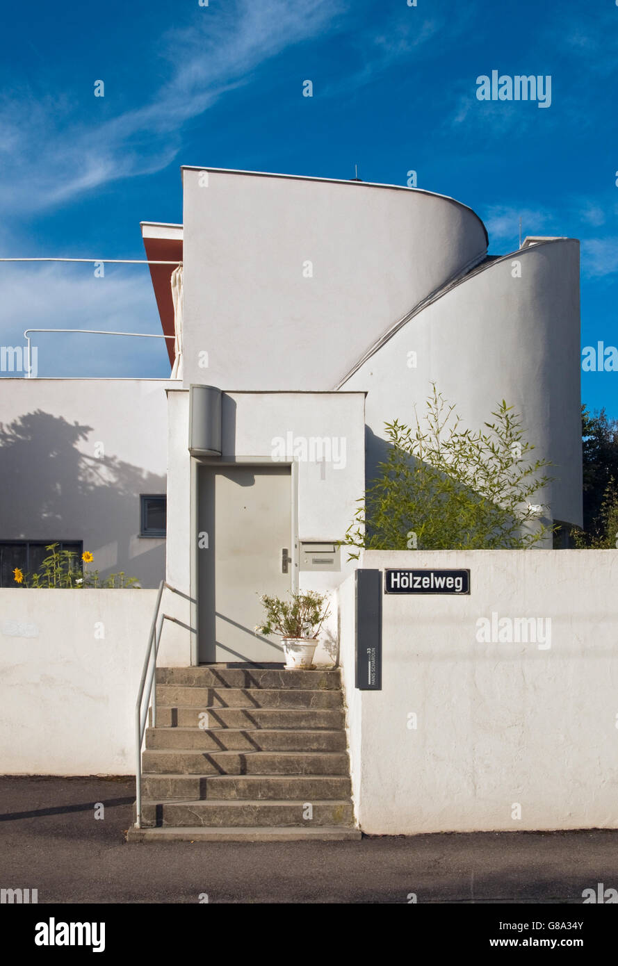 Casa da Hans Scharoun, a Weissenhofsiedlung, Weissenhof station wagon, Stoccarda, Baden-Wuerttemberg Foto Stock