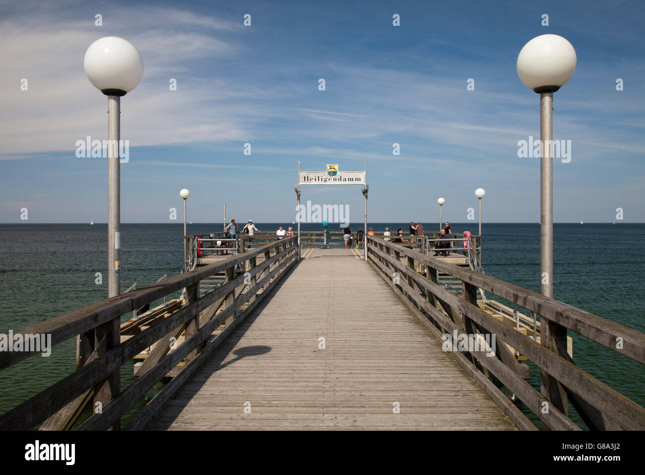 Pier, Heiligendamm, Bad Doberan, Mar Baltico, Meclemburgo-Pomerania Occidentale Foto Stock