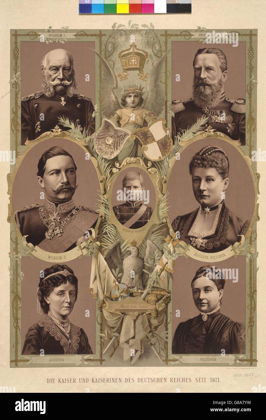 Die Kaiser und Kaiserinnen des Deutschen Reiches seit 1871 Foto Stock
