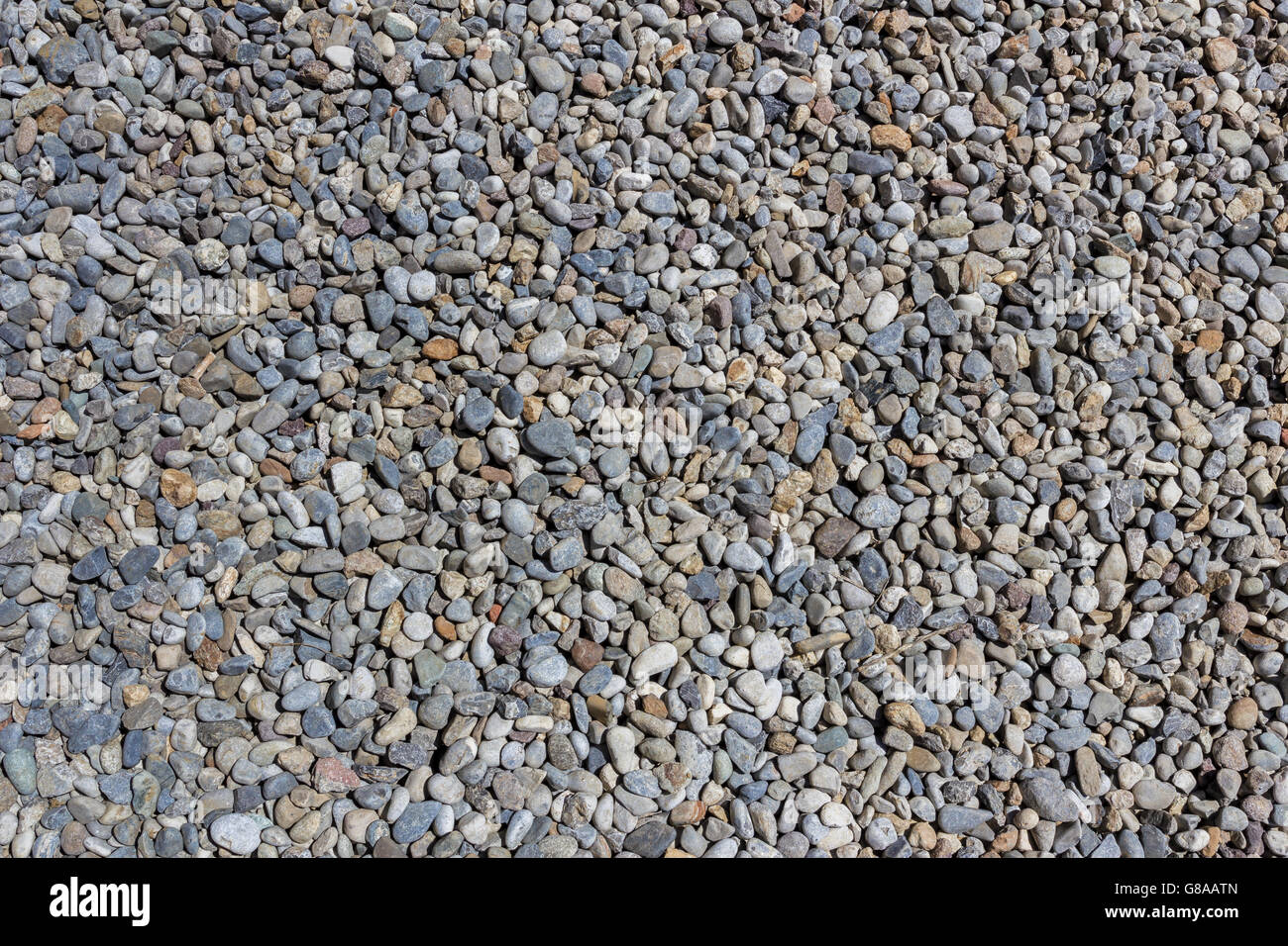 Piccole pietre ghiaia texture. Naturalmente texture ciottoli sfondo. Foto Stock