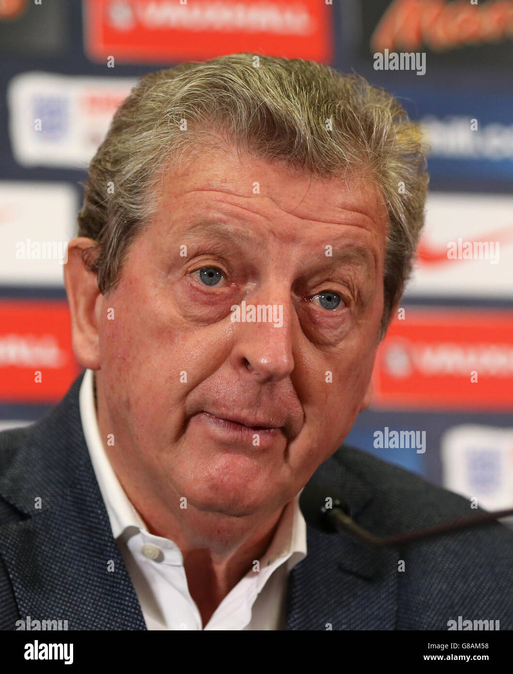 Calcio - Qualifiche UEFA Euro 2016 - Inghilterra / Estonia - Annuncio squadra Inghilterra - Stadio di Wembley. Il manager inglese Roy Hodgson durante l'annuncio della squadra al Wembley Stadium di Londra. Foto Stock