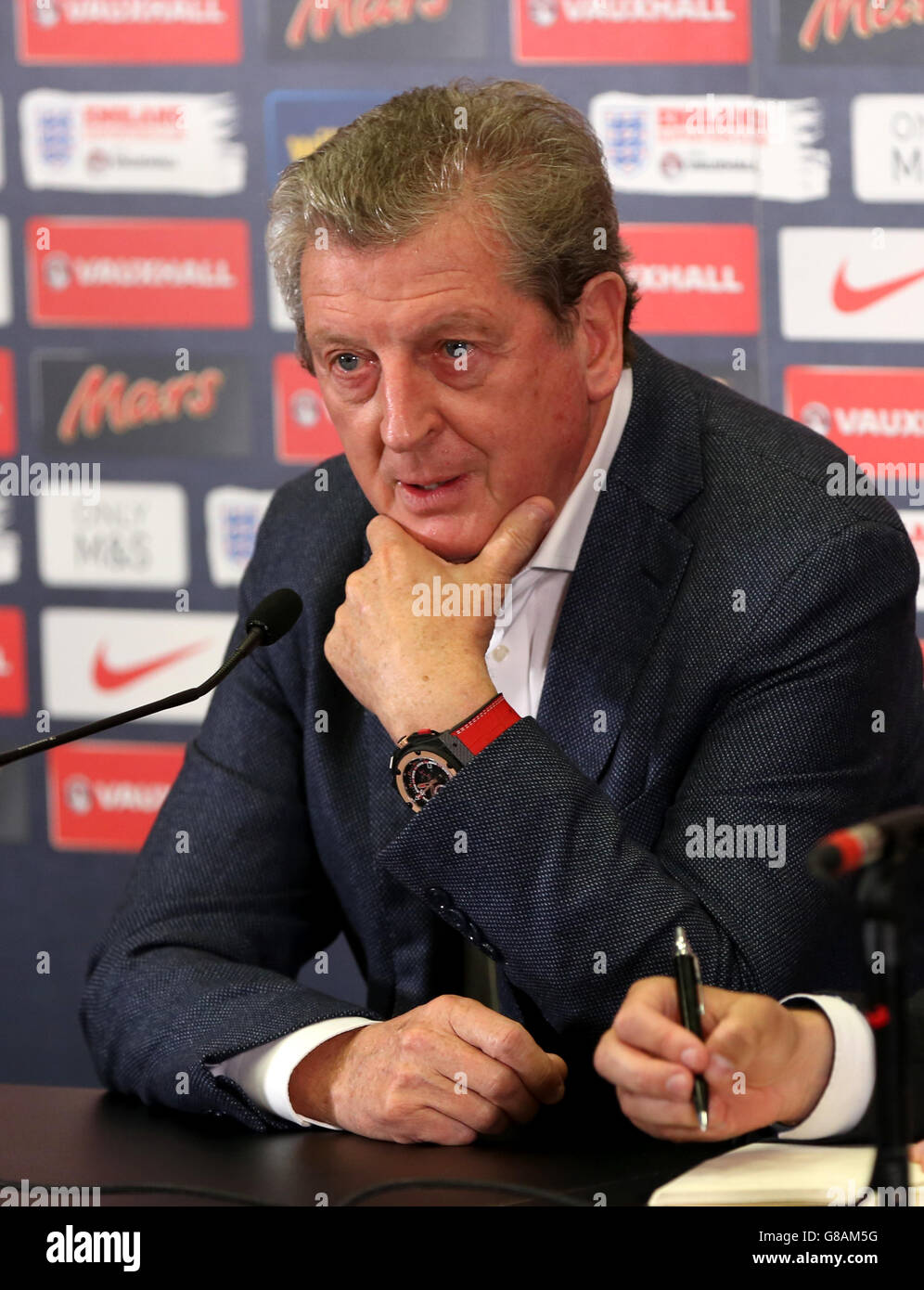Calcio - Qualifiche UEFA Euro 2016 - Inghilterra / Estonia - Annuncio squadra Inghilterra - Stadio di Wembley. Il manager inglese Roy Hodgson durante l'annuncio della squadra al Wembley Stadium di Londra. Foto Stock