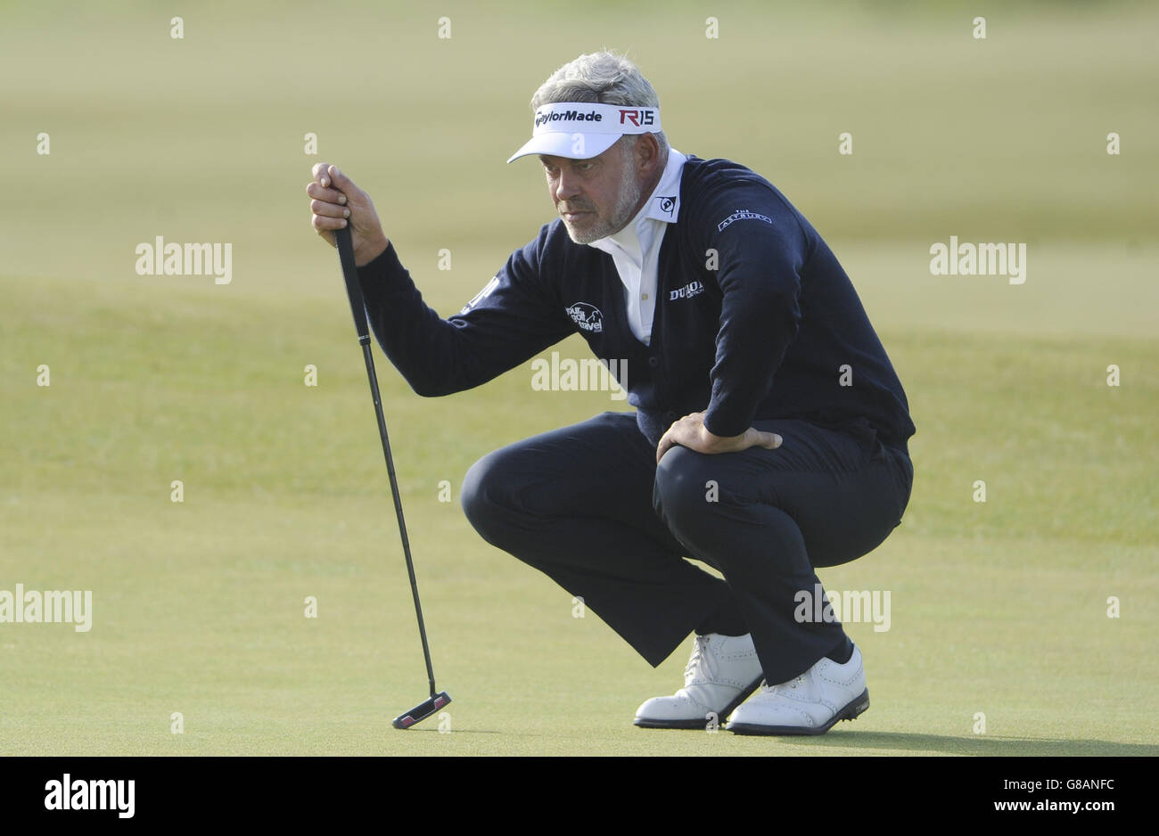 Darren Clarke sul 3 ° verde durante il giorno tre del Alfred Dunhill Links Championship al campo Vecchio, St Andrews. Foto Stock