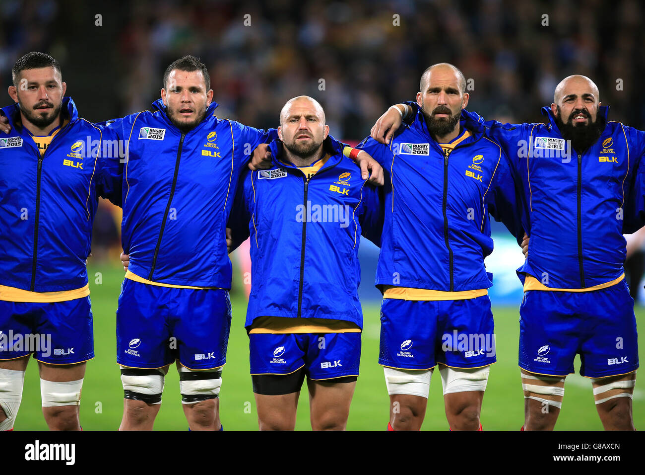 L-R: Valentin Poparlan in Romania, Johannes van Heerden, Andrei Ursache, Valentin Ursache e Viorel Lucaci Foto Stock