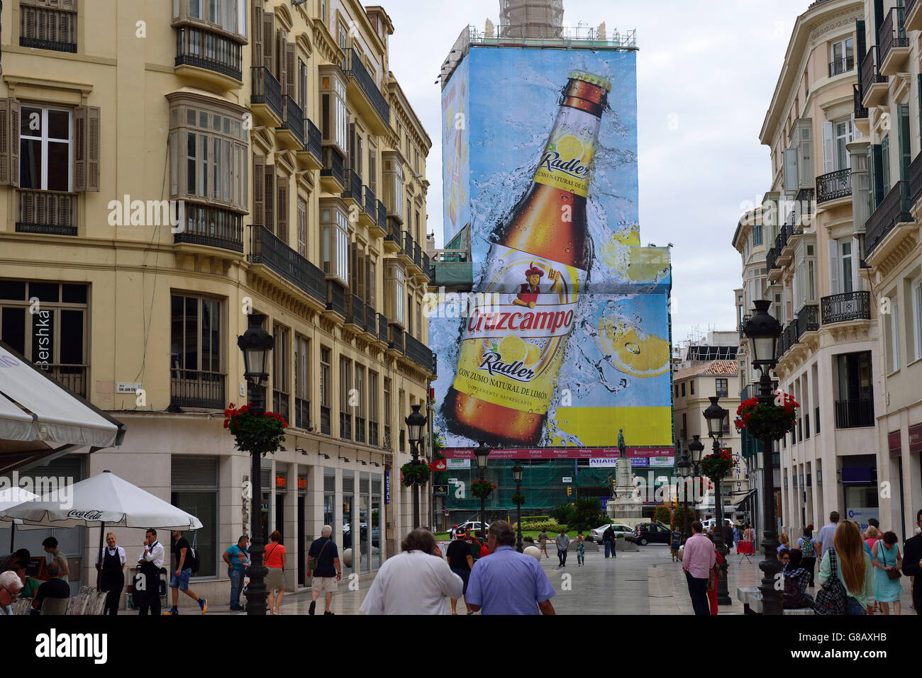 Area pedonale, Calle Marques de Larios, Malaga, Costa del Sol, Andalusia, Spagna Foto Stock