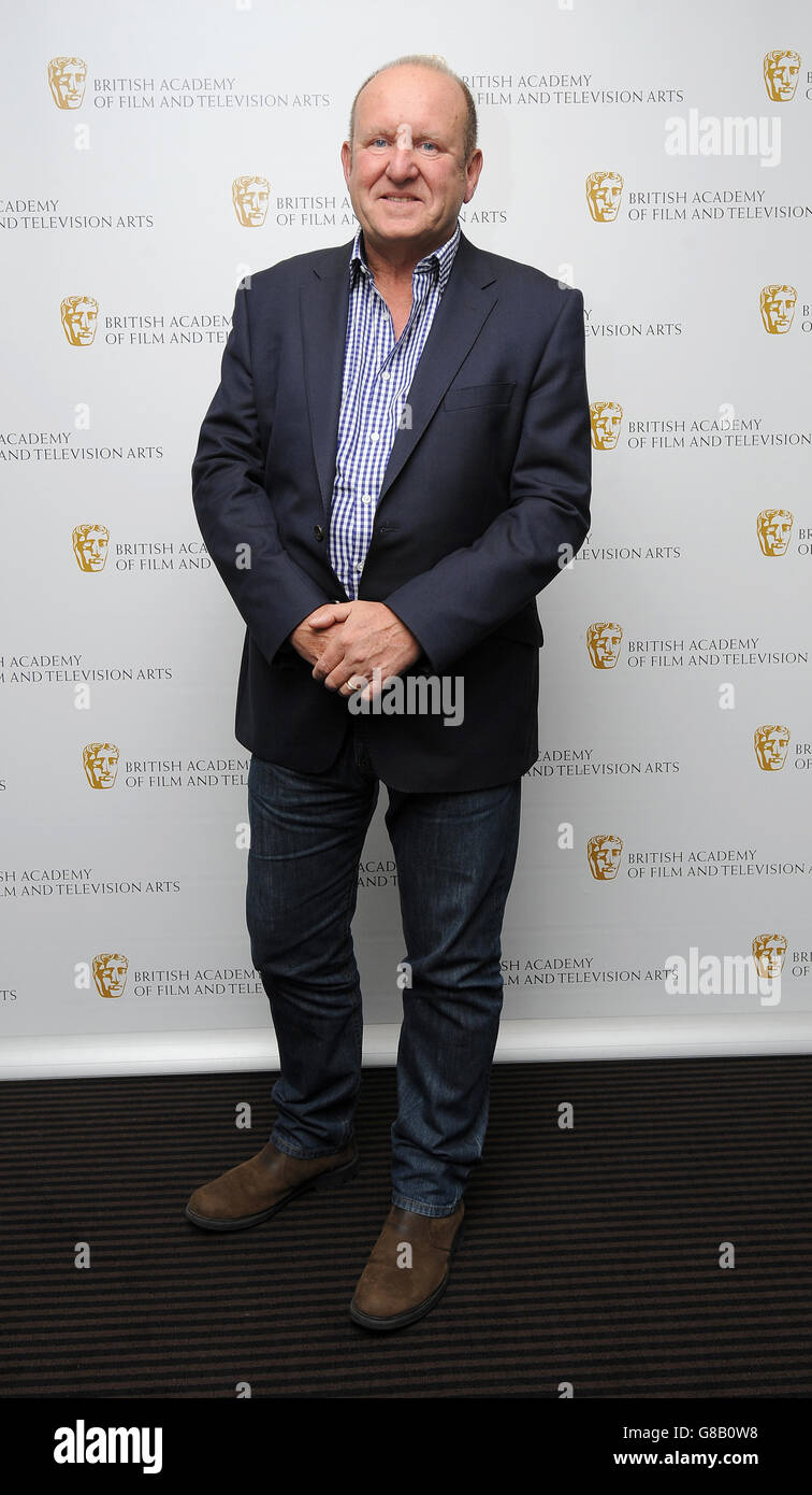 Ian Livingstone, parte della giuria votando sui BAFTA Breakthrough Bits 2015 al BAFTA 195 Piccadilly. Foto Stock