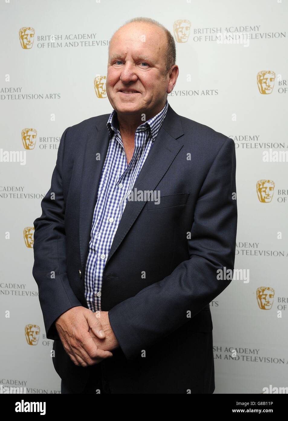 Ian Livingstone, parte della giuria votando sui BAFTA Breakthrough Bits 2015 al BAFTA 195 Piccadilly. Foto Stock