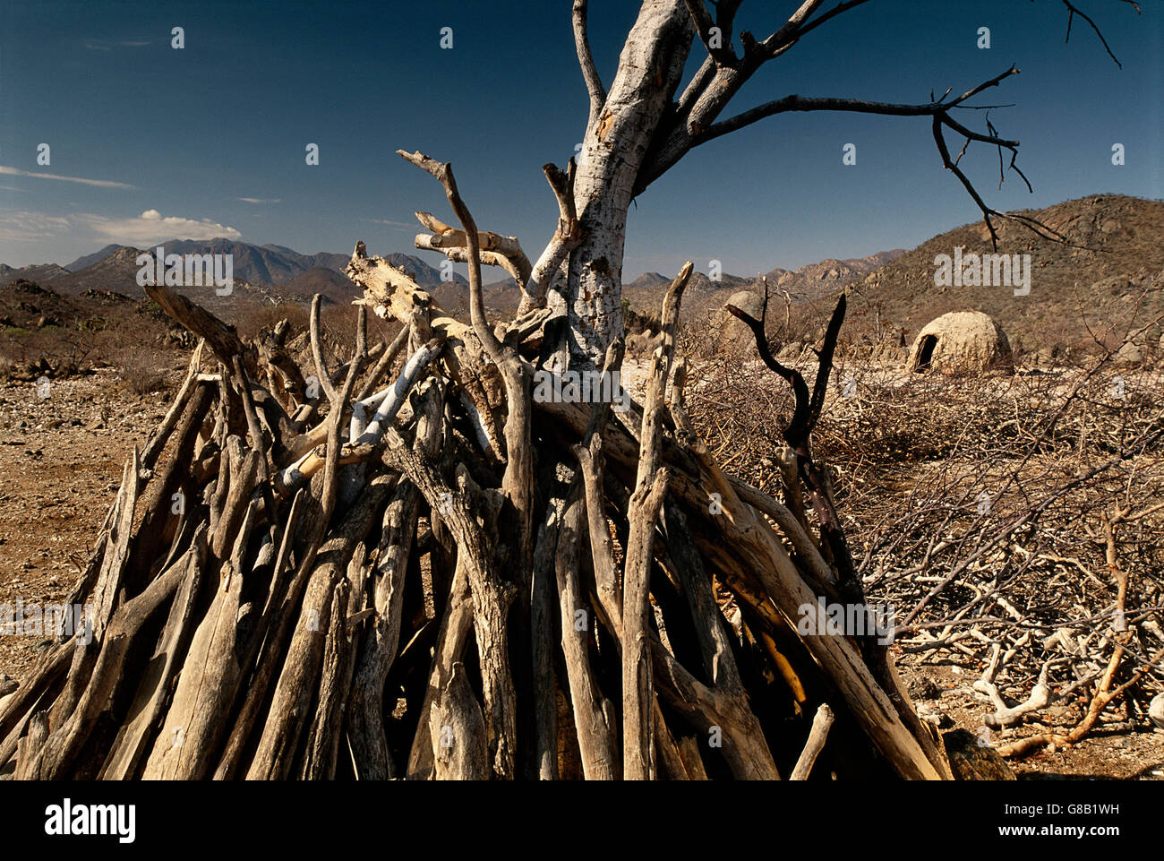 Angola, Kraal Himba Foto Stock