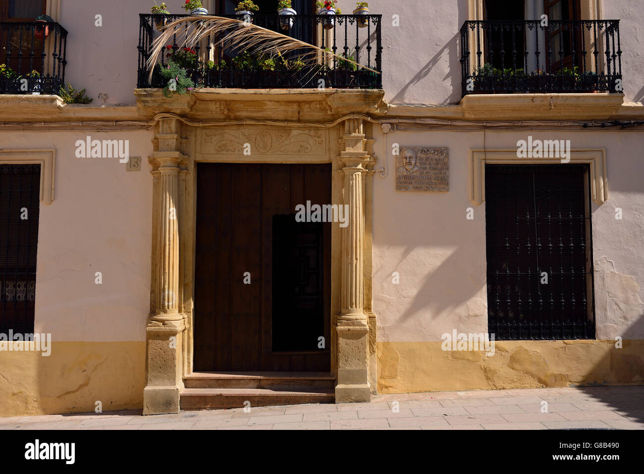 Ex Casa di D. Federico Serratosa Marquez, Plaza il Beato Diego Jose de Cadiz, città vecchia (La Ciudad), Ronda, Andalusia, Spagna Foto Stock