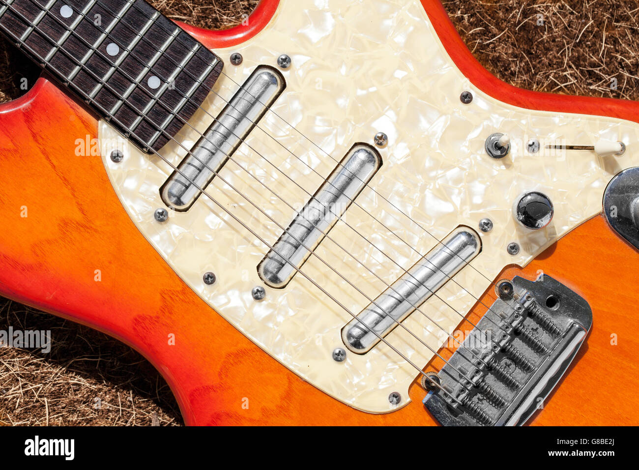 Chitarra elettrica close up Foto Stock