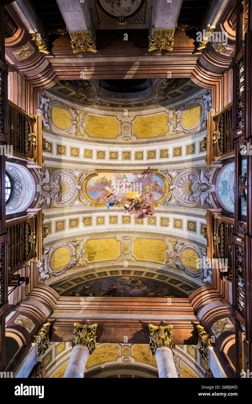 Prunksaal Biblioteca Biblioteca Nazionale Austriaca a Vienna, in Austria Foto Stock