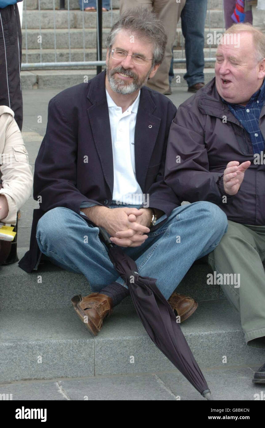 Presidente del Sinn Fein, Gerry Adams. Foto Stock