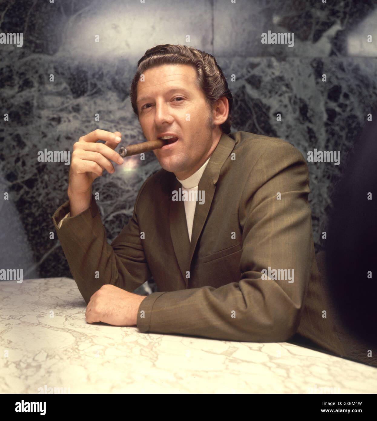 Jerry Lee Lewis ha ritratto ad un ricevimento stampa al Mayfair Hotel, Londra. Foto Stock