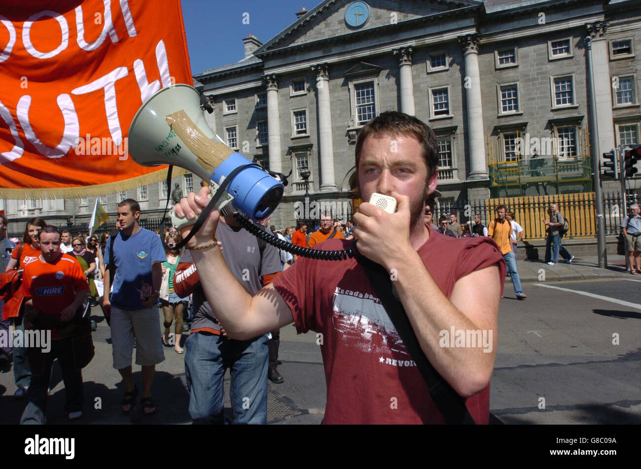 ASBOS protesta - Trinity College Foto Stock