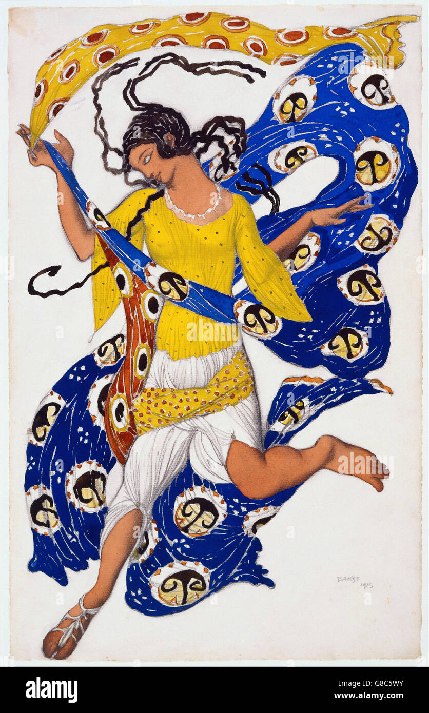Léon Bakst Nikolaievitch - La farfalla (Costume Design per Anna Pavlova) Foto Stock