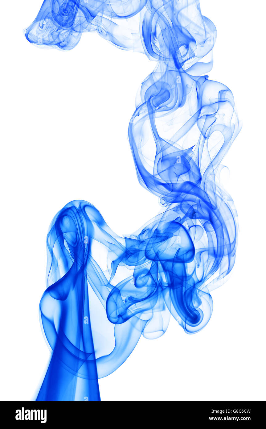 Il fumo isolato su uno sfondo bianco Foto Stock