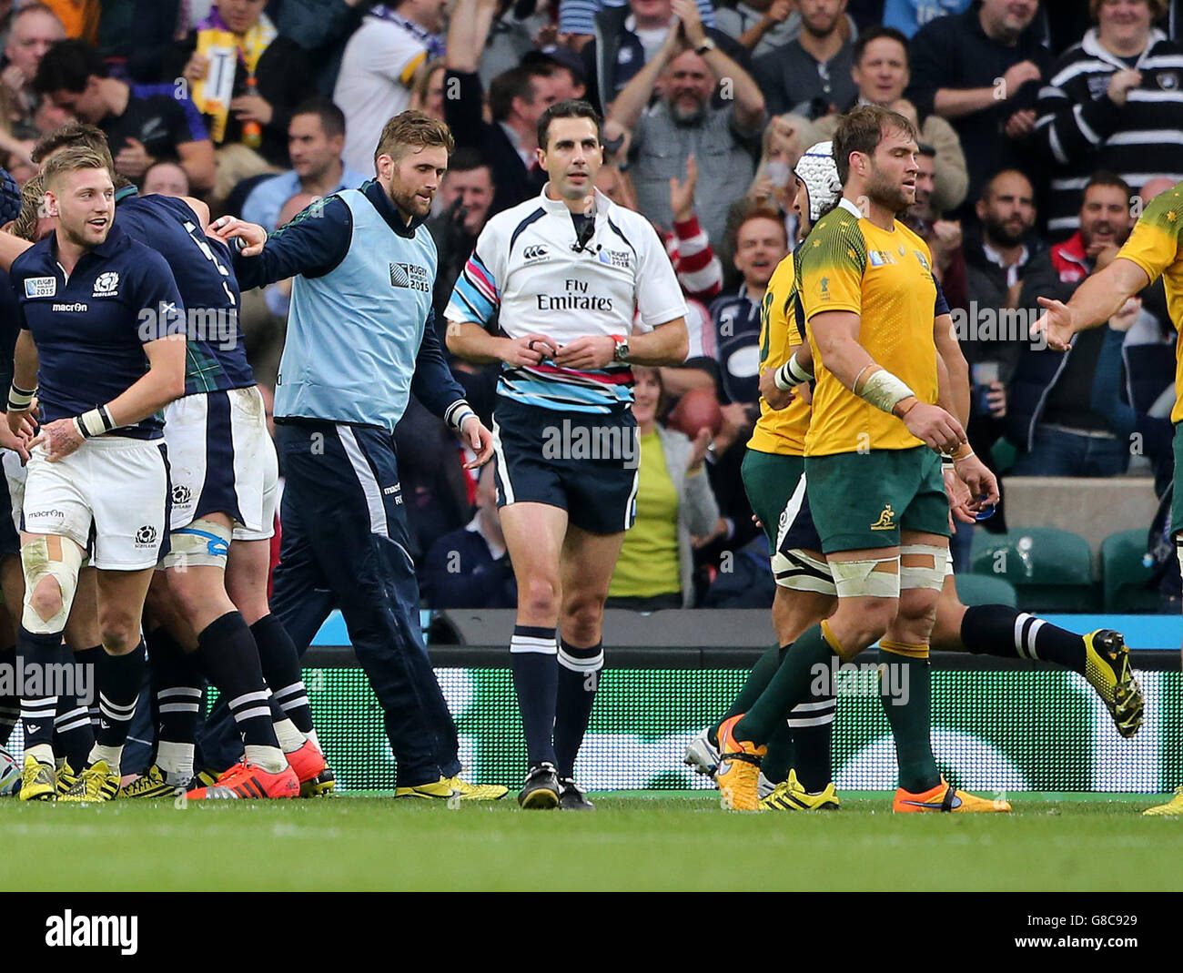 Il Rugby - Coppa del Mondo di Rugby 2015 - Quarti di Finale - Australia v Scozia - Stadio di Twickenham Foto Stock