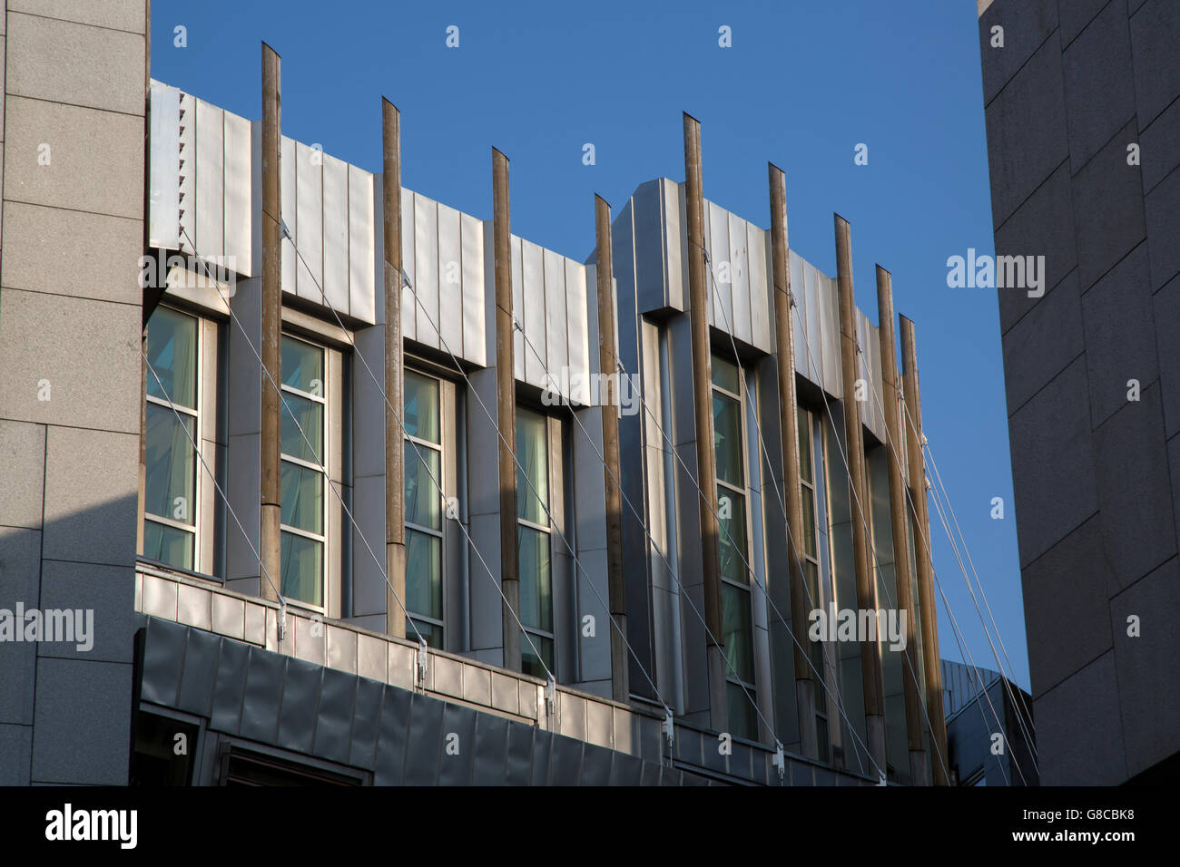 Il Parlamento scozzese di Holyrood; Edimburgo, Scozia Foto Stock