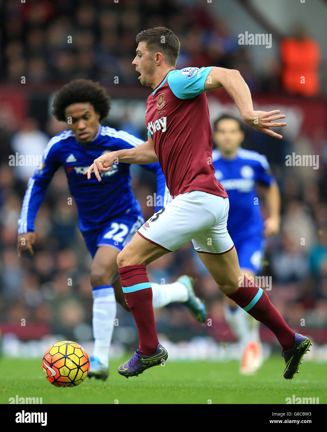 Calcio - Barclays Premier League - West Ham United v Chelsea - Upton Park. West Ham United è Aaron Cresswell Foto Stock