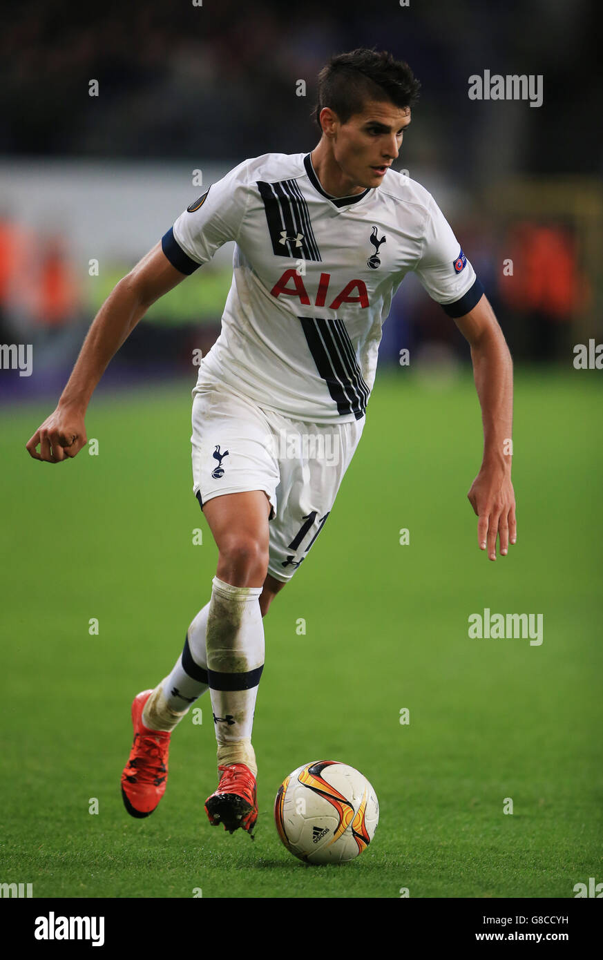 Calcio - UEFA Europa League - Gruppo J - RSC Anderlecht v Tottenham Hotspur - Constant Vanden Stock Stadium. Erik lamela di Tottenham Hotspur Foto Stock