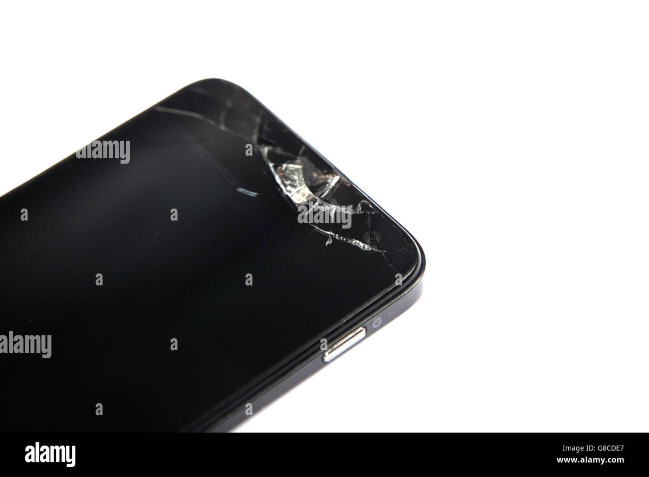 Rabbiosamente gettò il telefono contro il muro isolato su bianco backg Foto Stock Rabbiosamente gettò il telefono contro il muro isolato su bianco backg Foto Stock