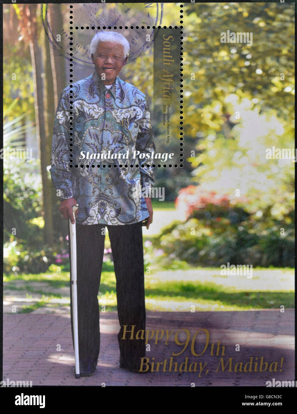 Repubblica del Sud Africa - circa 2008: un timbro stampato in RSA mostra Nelson Mandela, circa 2008 Foto Stock