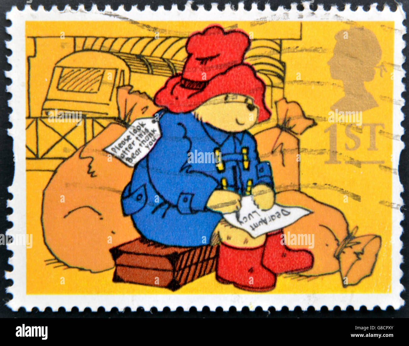 Regno Unito - circa 2006: un timbro stampato in Gran Bretagna mostra Paddington Bear, circa 2006 Foto Stock