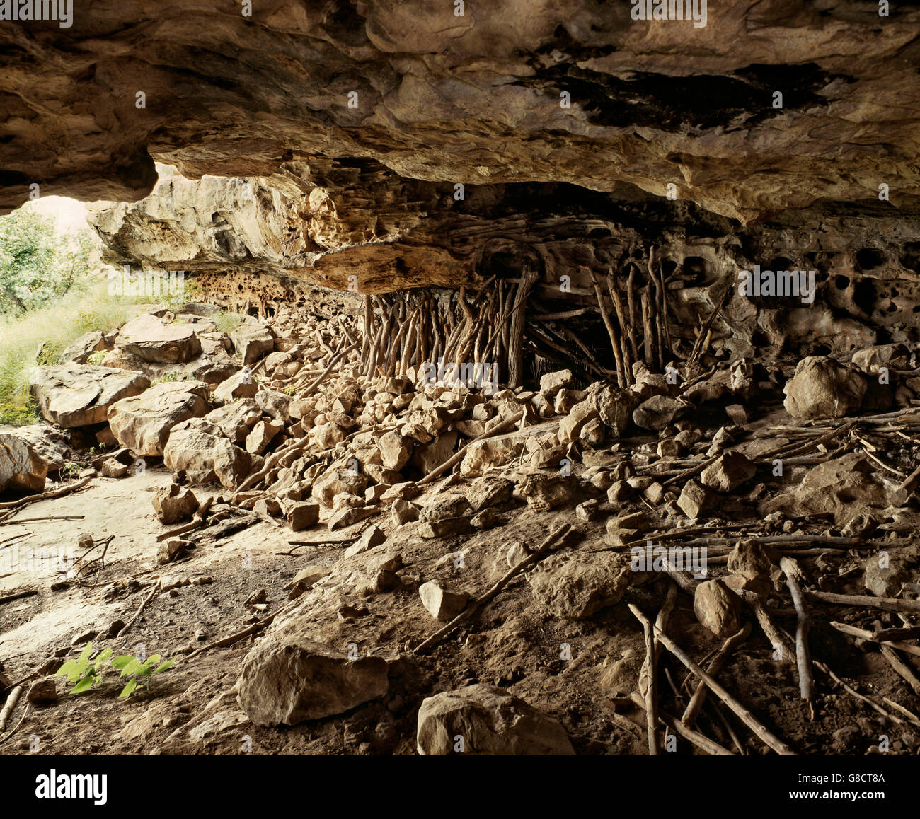 Culturale antico rimane nella grotta Venda, Sud Africa. Foto Stock
