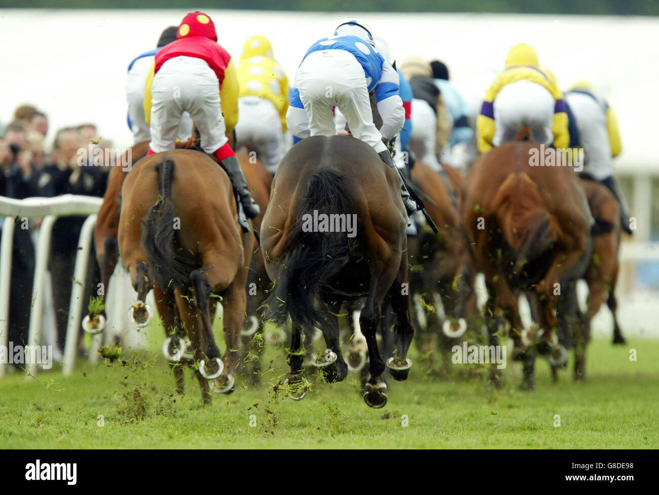 Corse ippiche - Royal Ascot a York - Ippodromo di York. I cavalli girano intorno alla prima curva nella Gold Cup Foto Stock