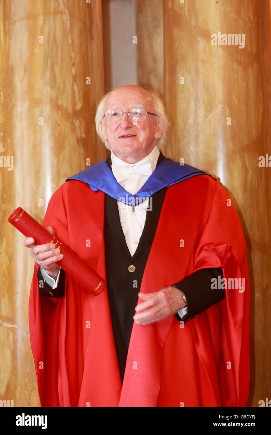 Edinburgh, Regno Unito. Il 28 giugno 2016. Università di Edimburgo: laurea ad honorem per presidente irlandese Michael D. Higgins. Foto di Michael D. Higgins. Pak@ Mera/Alamy Live News. Foto Stock