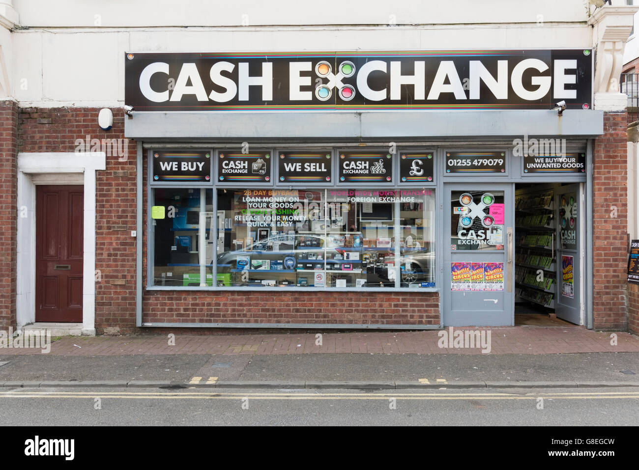 Il cambio di contanti pedina negozio di broker in Clacton REGNO UNITO Foto Stock