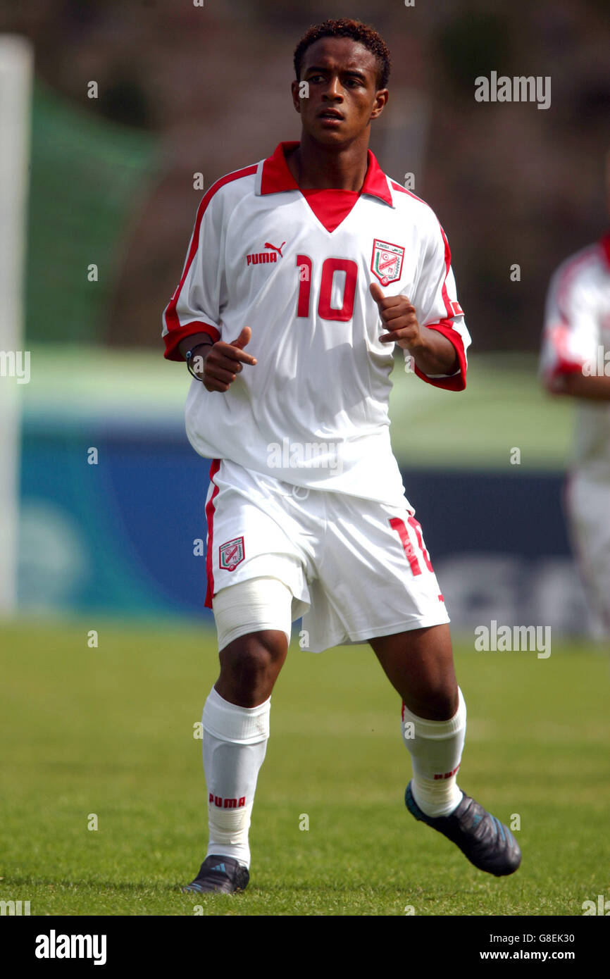 Calcio - Torneo di Tolone 2005 - Gruppo B - Corea del Sud contro Tunisia - Stade Scaglia. Ahmed ben Yahia, Tunisia Foto Stock