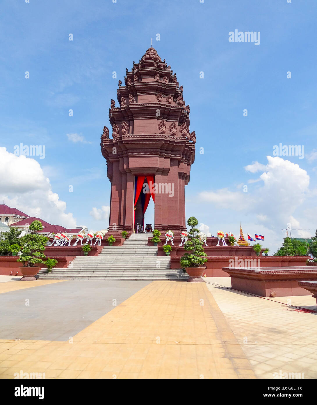 L'indipendenza monumento alla città capitale Phnom Penh in Cambogia Foto Stock