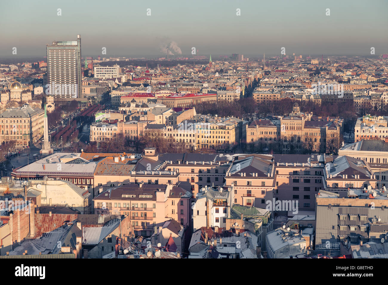 Capitale Latvias - Riga dall'occhio di un uccello Foto Stock