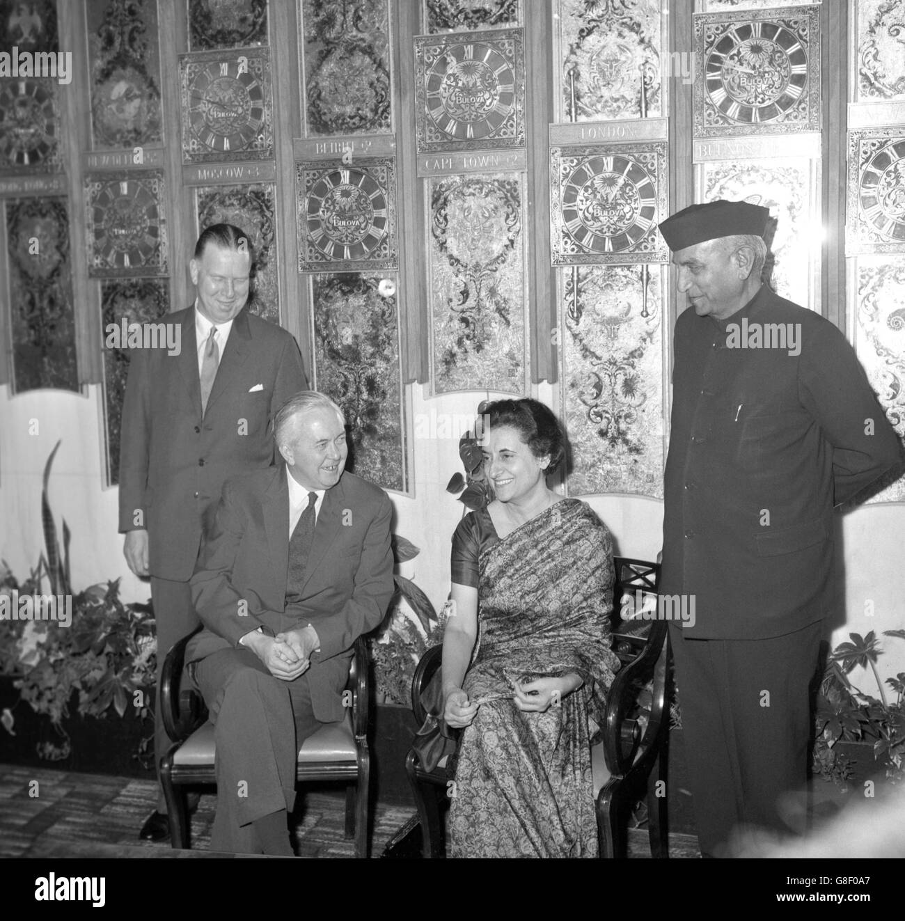 Harold Wilson e Indira Gandhi - Londra Foto Stock