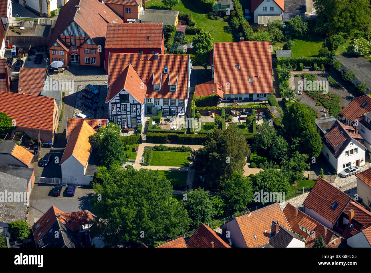 Vista aerea, Droste Droste House Garden Rietberg, East Westfalia, Renania settentrionale-Vestfalia, Germania, Europa, vista aerea, Foto Stock