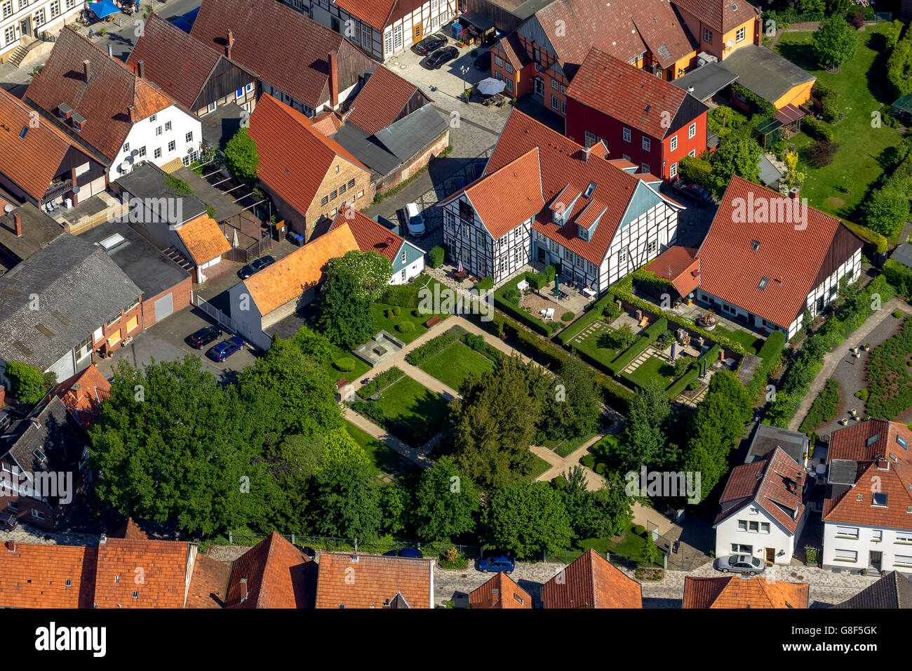 Vista aerea, Droste Droste House Garden Rietberg, East Westfalia, Renania settentrionale-Vestfalia, Germania, Europa, vista aerea, Foto Stock