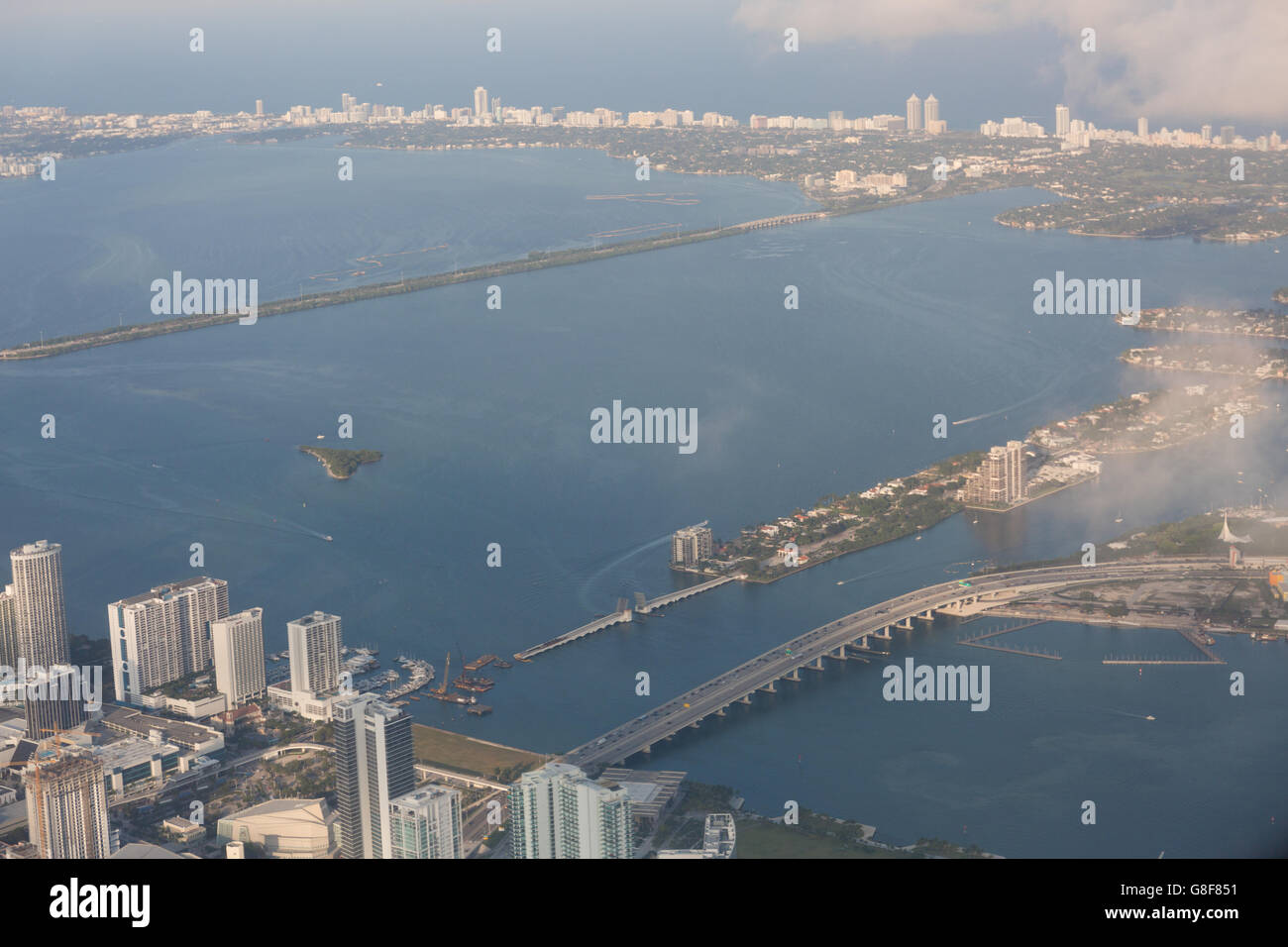 South Beach Miami arial view Foto Stock