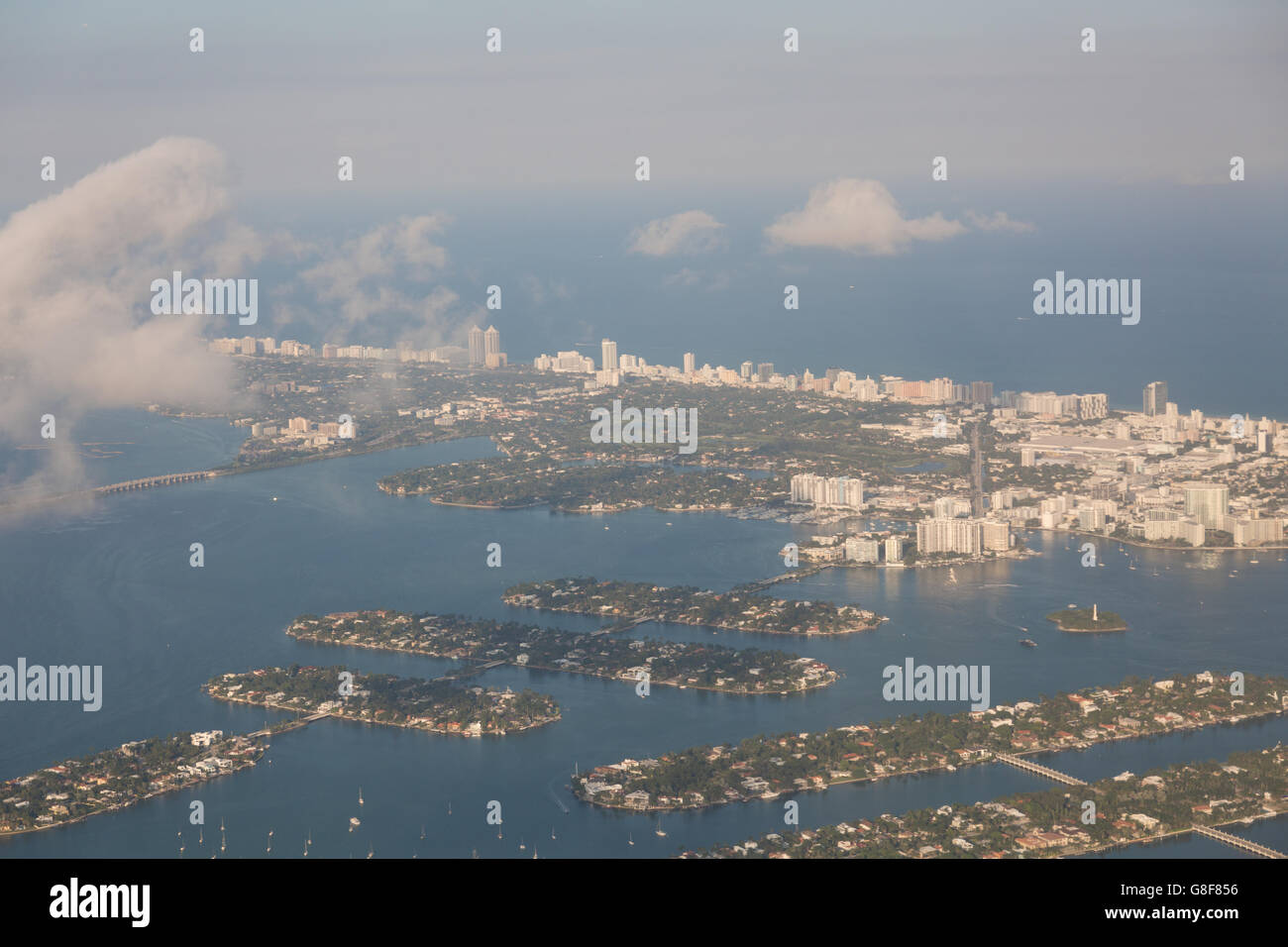 South Beach Miami arial view Foto Stock