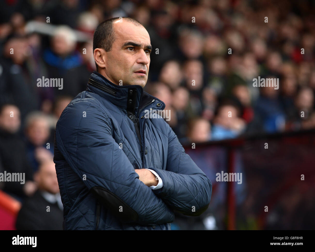 Roberto Martinez di Everton prima della partita durante la partita Barclays Premier League al Vitality Stadium di Bournemouth. Foto Stock