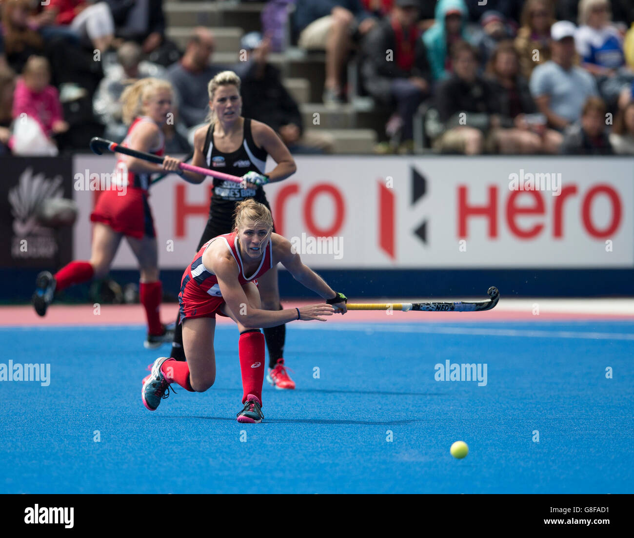 Investec femminile, Hockey Champions Trophy, Londra, giugno 2016, STATI UNITI D'AMERICA v Nuova Zelanda. Foto Stock