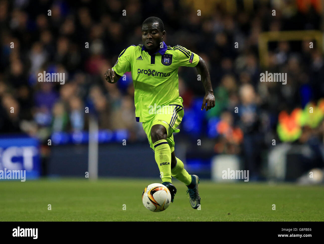 Calcio - UEFA Europa League - Gruppo J - Tottenham Hotspur / Anderlecht - White Hart Lane. Frank Acheampong di Anderlecht durante la partita della UEFA Europa League a White Hart Lane, Londra. Foto Stock