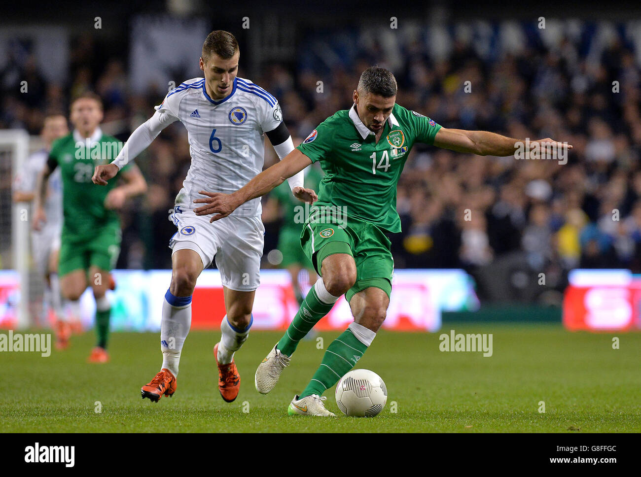 Repubblica di Irlanda v Bosnia ed Erzegovina - UEFA EURO 2016 Qualifiche - Play-off - Seconda tappa - Aviva Stadium Foto Stock
